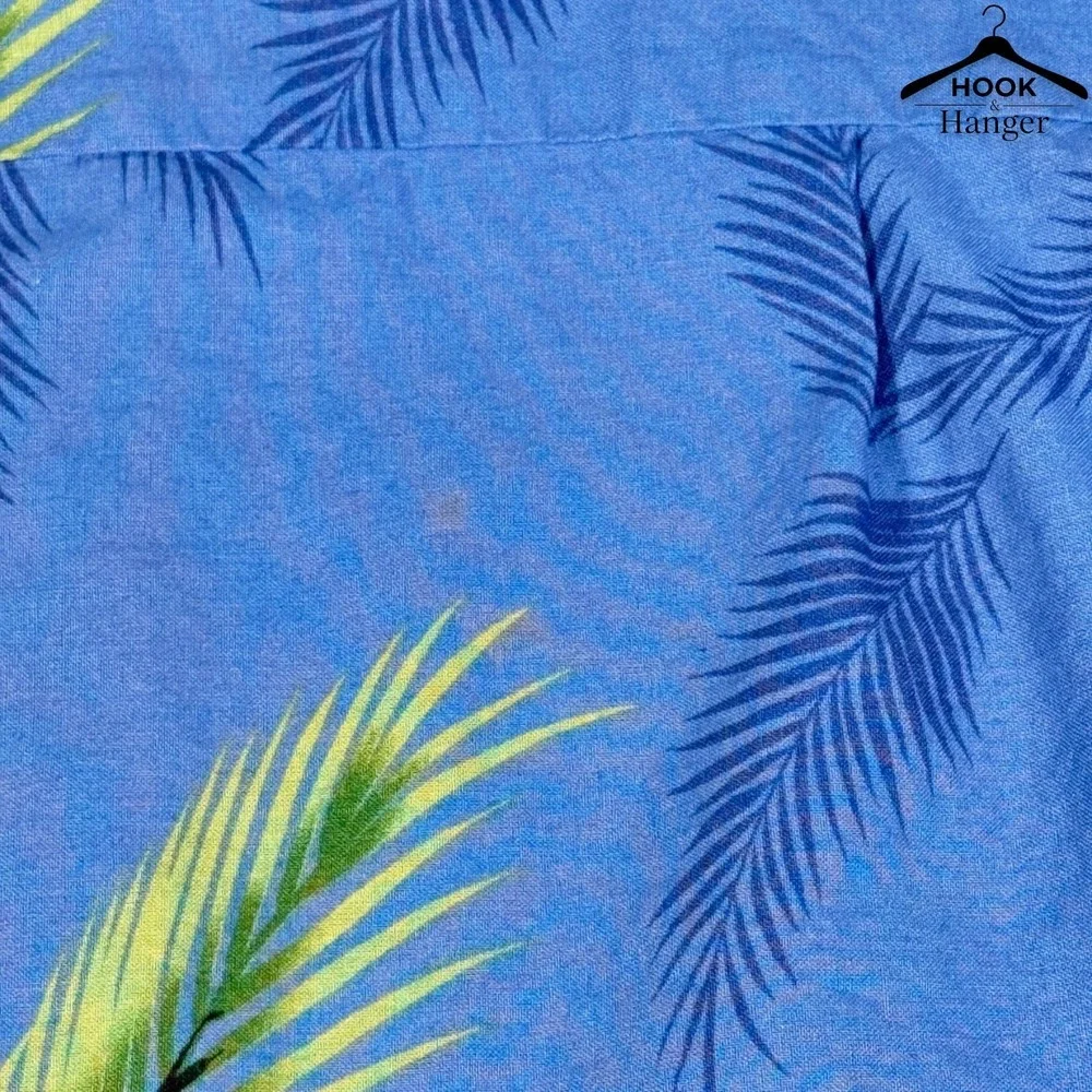 Vintage RJC Hawaiian Camp Shirt 3XL Blue Martini Tropical Palm USA Vacation Blue - Picture 8 of 8